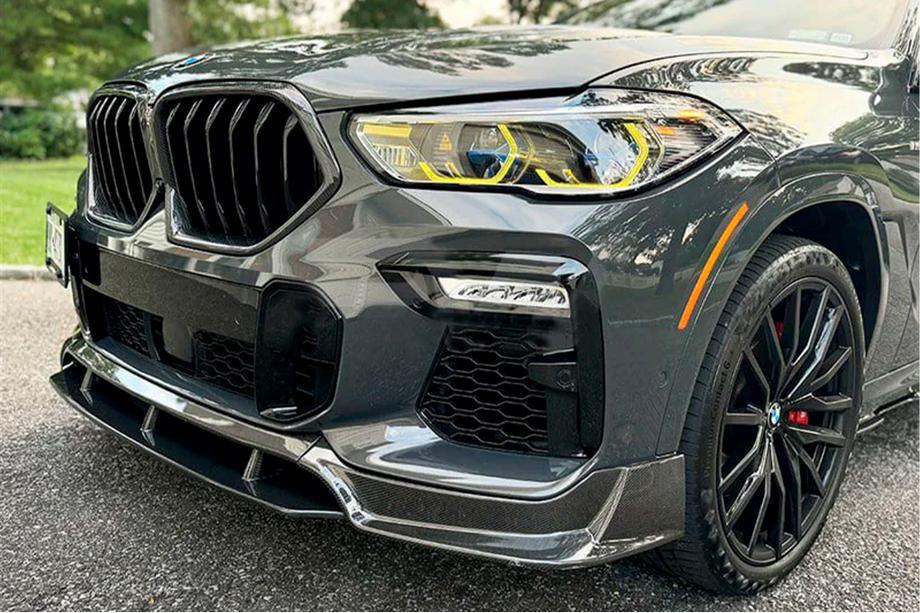 BMW X6 G06 2019-2027 рр. Накладка на передній бампер Carbon V1 (для M-Sport, 2018-2022) Фото 1