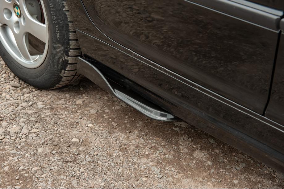 Універсальні Flap накладки на бокові пороги тип-E (2 шт, чорний глянець, ABS-пластик) Image