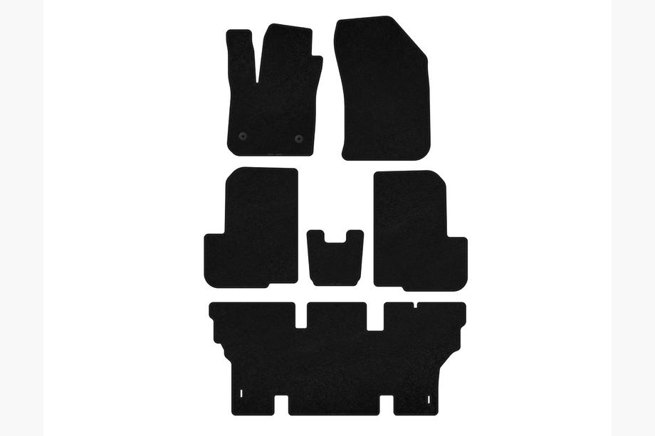 Dacia Lodgy 2012-2022 рр. Килимки текстильні Premium (3 ряди, 7-ми місний, Чорний) Image