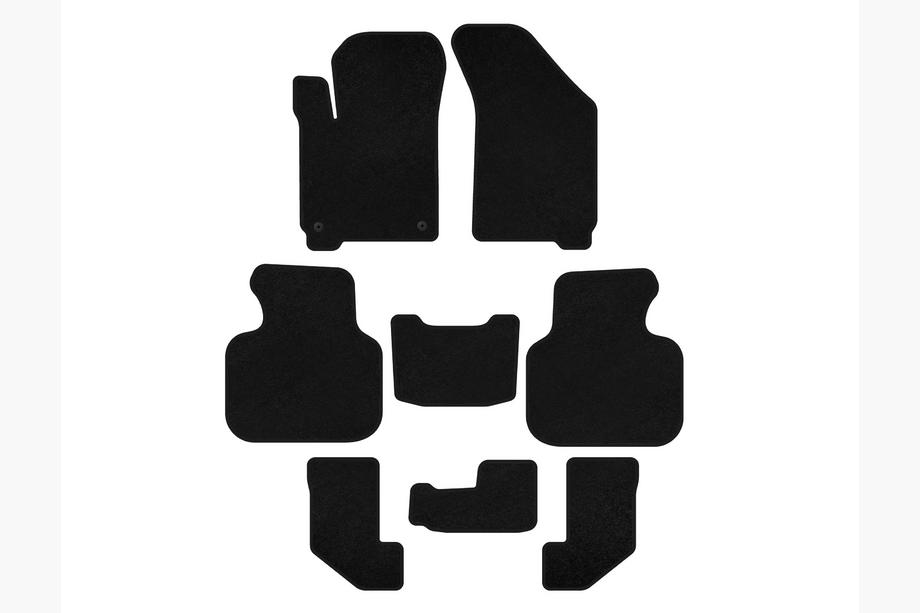 Dodge Journey 2008-2020 рр. Килимки текстильні Premium (2008-2011, 3 ряди, Чорний) Image