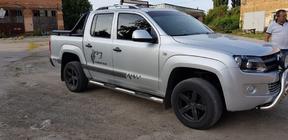 Volkswagen Amarok 2010-2022 рр. Бічні труби (2 шт., нерж) фото 9