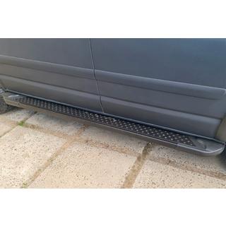Бокові пороги X5-тип black (2 шт., алюм) Volkswagen T5 Caravelle 2004-2010 рр. фото 3