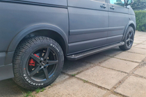Volkswagen T5 Multivan 2003-2010 рр. Бокові пороги X5-тип black (2 шт., алюм) Довга база фото 1
