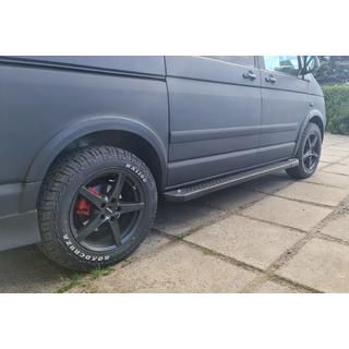 Бокові пороги Allmond Black (2 шт., алюм) фото 1