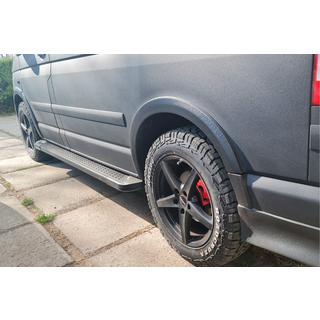Бокові пороги Allmond Black (2 шт., алюм) Volkswagen T5 Transporter 2003-2010 рр. фото 4