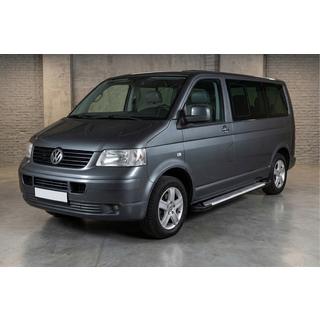 Бокові пороги Line (2 шт., алюм) Volkswagen T5 Transporter 2003-2010 рр. фото 1