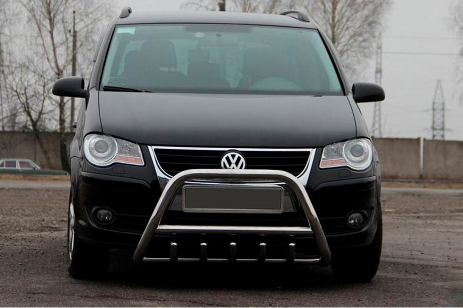 Volkswagen Touran 2003-2010 рр. Кенгурятник WT003 (нерж) 51 мм, без напису Фото 1