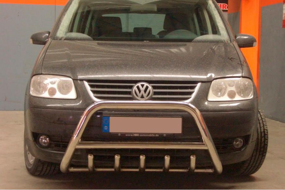 Volkswagen Touran 2003-2010 рр. Кенгурятник WT003 (нерж) 51 мм, без напису Фото 2