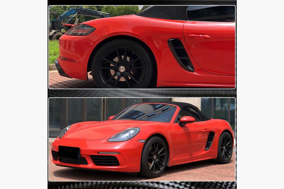 Porsche Boxster/Cayman 982 (718) 2016- рр. Накладки на передні крила (Карбон) Фото 4