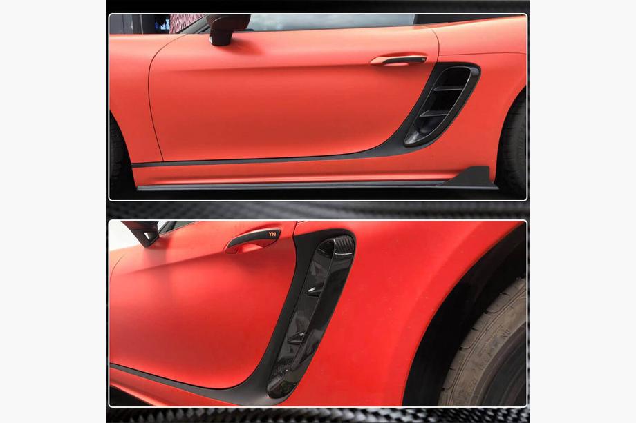 Porsche Boxster/Cayman 982 (718) 2016- рр. Накладки на передні крила (Карбон) Фото 5