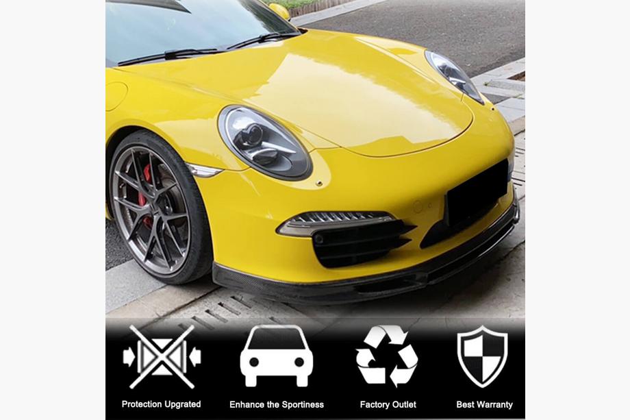 Porsche 911 (991) 2011-2019 рр. Накладка на передній бампер Lip (для Carrera 2011-2015, Карбон) Фото 2