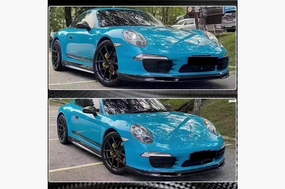 Porsche 911 (991) 2011-2019 рр. Накладка на передній бампер Lip (для Carrera 2011-2015, Карбон) Фото 4