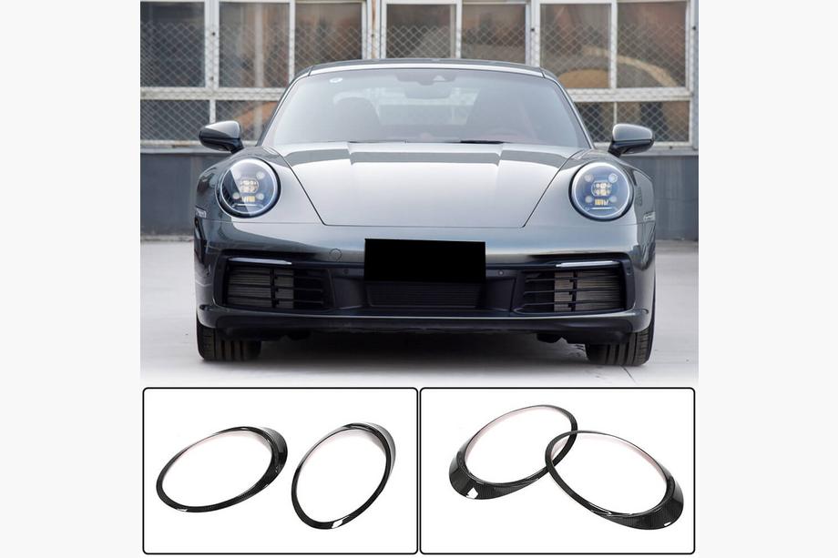Porsche 911 2018- рр. Накладки на фари (Карбон) Image