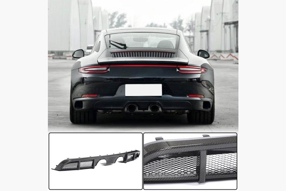 Porsche 911 (991) 2011-2019 рр. Дифуузор заднього бампера (для Carrera 4 GTS 2017-2018, Карбон) Фото 1