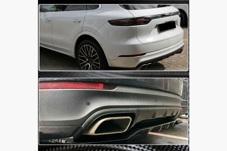 Porsche Cayenne 2018- рр. Дифузор заднього бампера (2018-2023, Карбон) Фото 6
