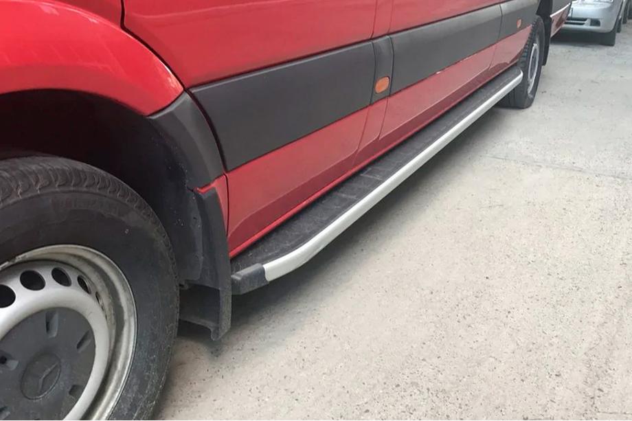 Mercedes Sprinter W906 2006-2018 рр. Бокові пороги Fullmond (2 шт, алюм) Image