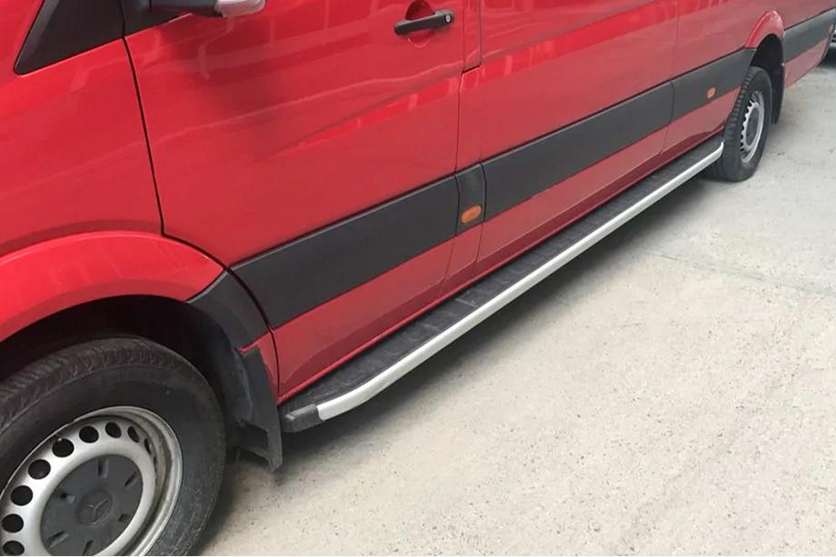 Mercedes Sprinter W906 2006-2018 рр. Бокові пороги Fullmond (2 шт, алюм) Середня база Фото 2