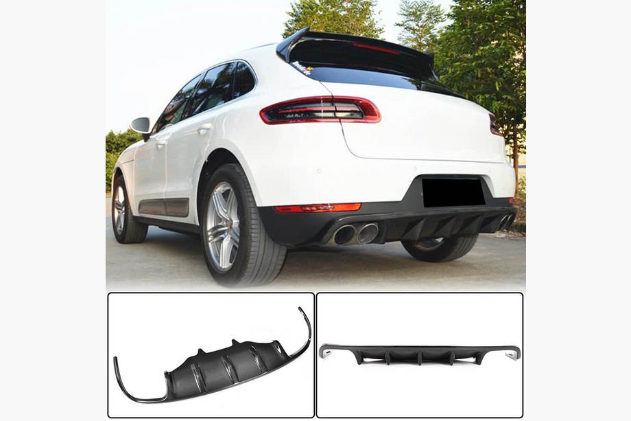 Porsche Macan 2014-2024 рр. Дифузор заднього бампера V1 (2014-2021, Карбон) Фото 1