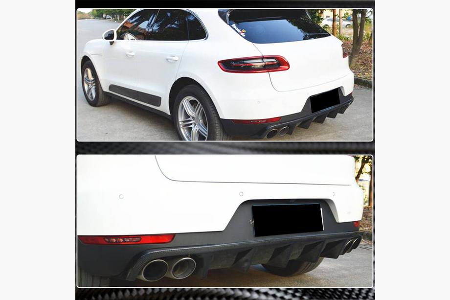 Porsche Macan 2014-2024 рр. Дифузор заднього бампера V1 (2014-2021, Карбон) Фото 3