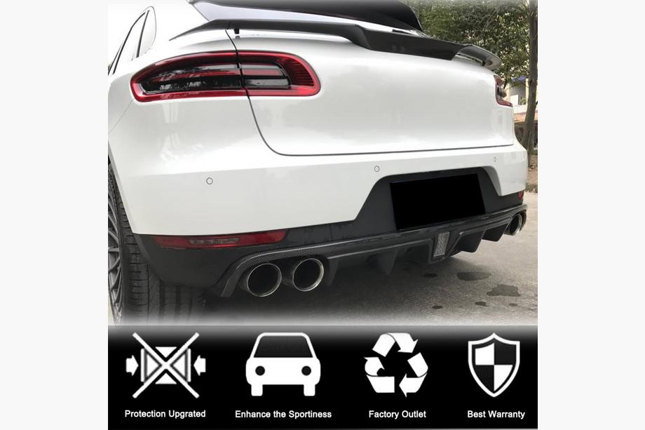 Porsche Macan 2014-2024 рр. Дифузор заднього бампера V2 (2014-2021, Карбон) Фото 3