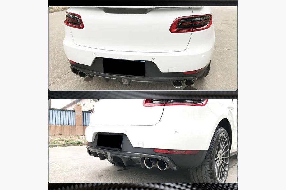 Porsche Macan 2014-2024 рр. Дифузор заднього бампера V2 (2014-2021, Карбон) Фото 5