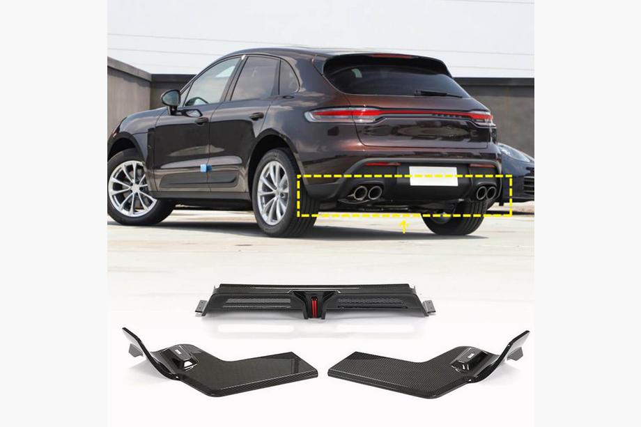Porsche Macan 2014-2024 рр. Дифузор заднього бампера V2 (2021+, Карбон) Фото 1