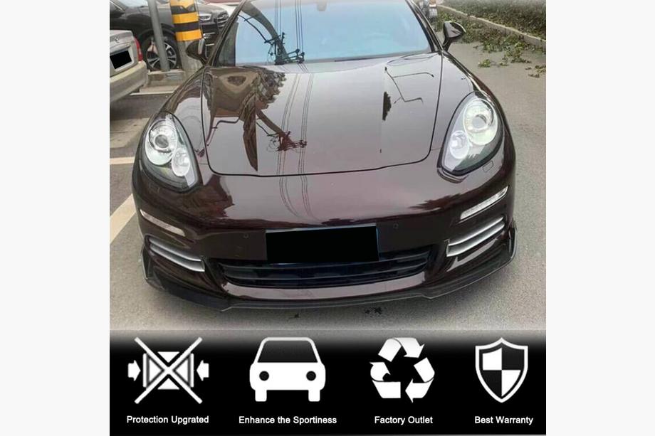 Porsche Panamera 2009-2016 рр. Накладка на передній бампер Lip (для Base 2013-2016, Карбон) Фото 3