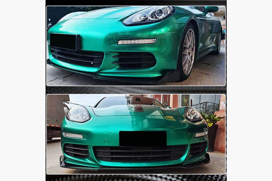 Porsche Panamera 2009-2016 рр. Накладка на передній бампер Lip (для Base 2013-2016, Карбон) Фото 5
