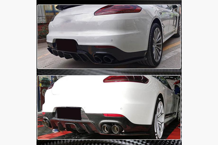 Porsche Panamera 2009-2016 рр. Дифузор заднього бампера (2013-2016, Карбон) Фото 4