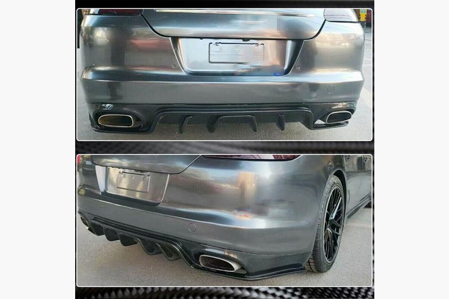 Porsche Panamera 2009-2016 рр. Дифузор заднього бампера (2009-2013, Карбон) Фото 3