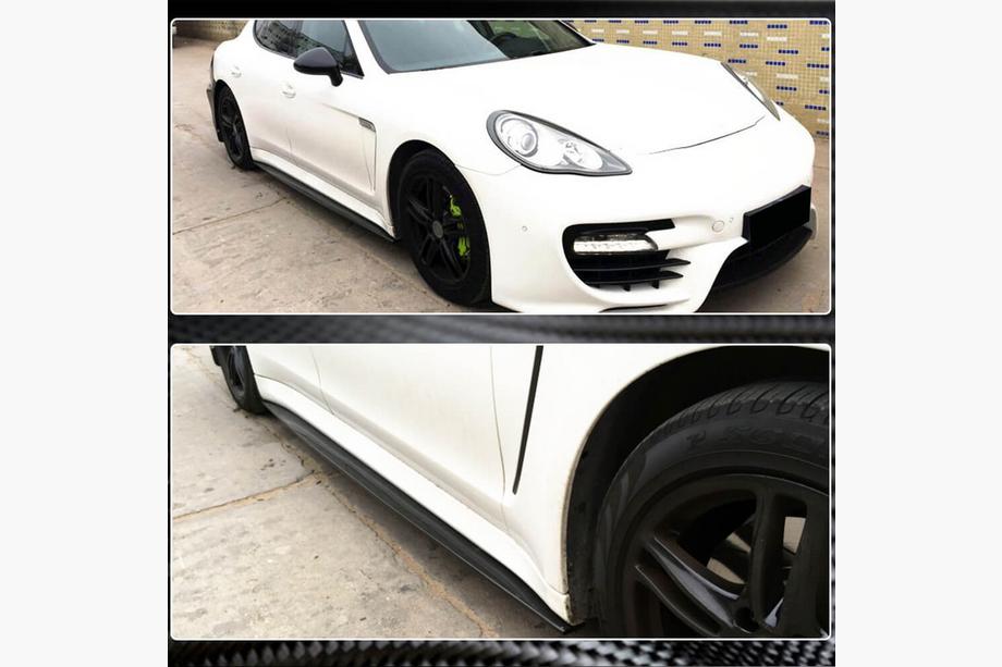 Porsche Panamera 2009-2016 рр. Бокові пороги V1 (2009-2013, Карбон) Фото 3