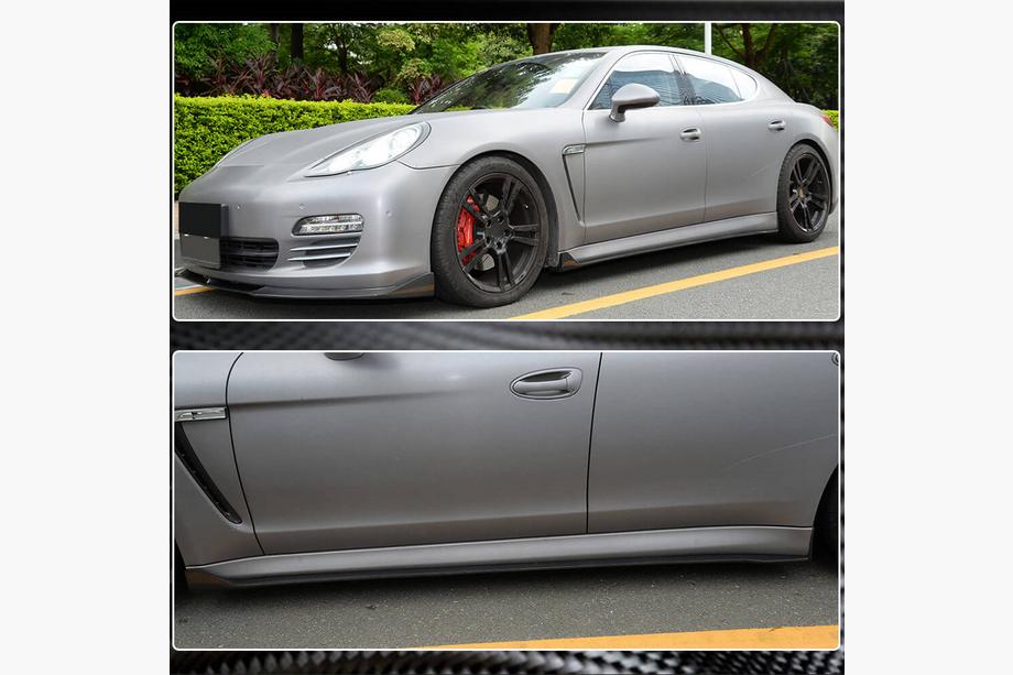 Porsche Panamera 2009-2016 рр. Бокові пороги V2 (2009-2013, Карбон) Фото 4