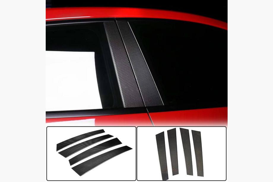 Porsche Panamera 2016-2023 рр. Накладки на стійки дверей (2016-2020, Карбон) Image