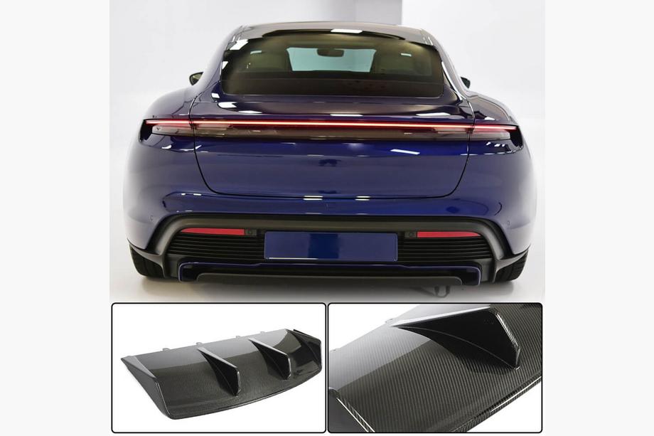 Porsche Taycan 2019- рр. Дифузор заднього бампера (для 2019-2024 Turbo S SD, Карбон) Фото 1