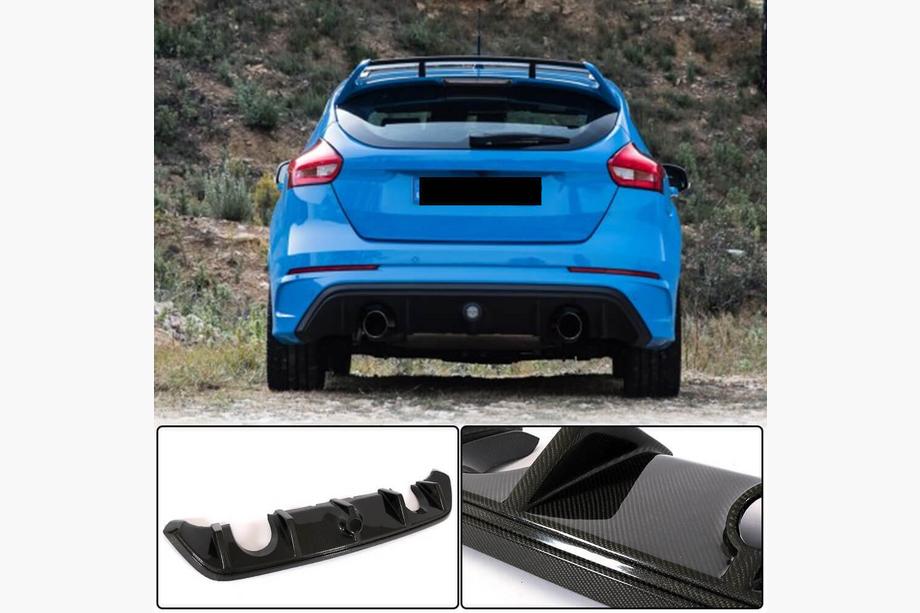 Ford Focus III 2011-2017 рр. Дифузор заднього бампера (для RS 2015-2017, Карбон) Фото 1