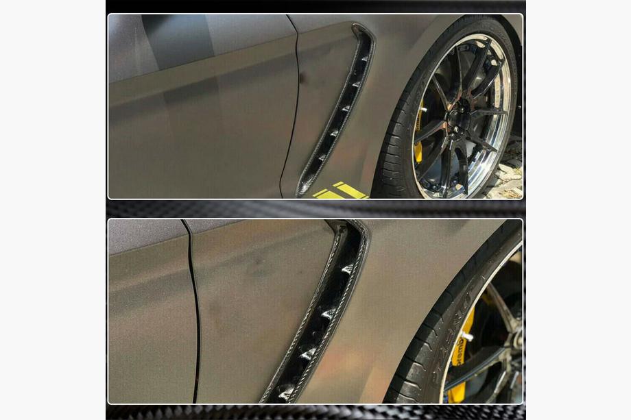 Ford Mustang 2015-2023 рр. Накладки на передні крила (2018-2023, Карбон) Фото 3