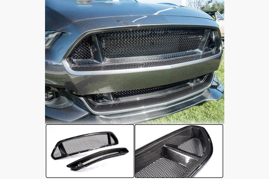Ford Mustang 2015-2023 рр. Решітка радіатора (2015-2017, Карбон) Фото 1