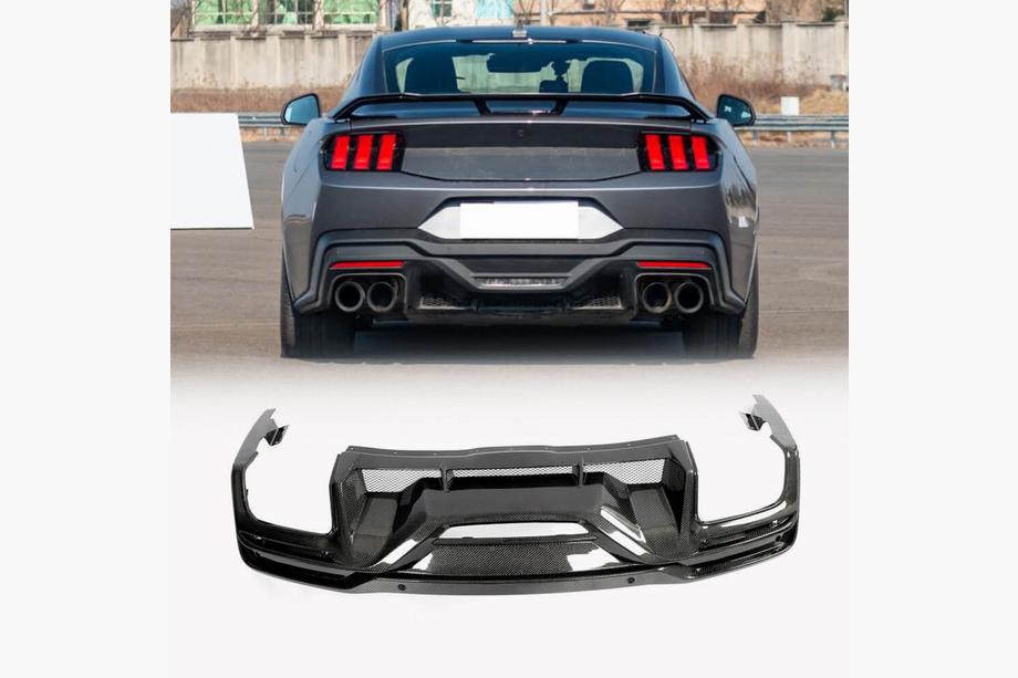 Ford Mustang 2024- рр. Дифузор заднього бампера (Карбон) Image