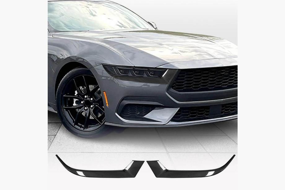 Ford Mustang 2024- рр. Накладки на протитуманки (Карбон) Image