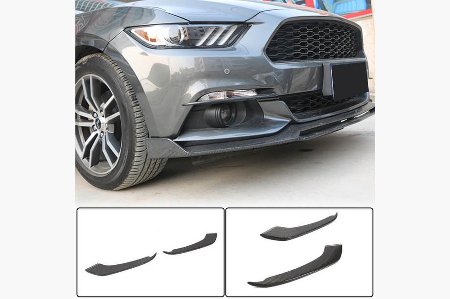 Ford Mustang 2015-2023 рр. Накладки на протитуманки V1 (2015-2017, Карбон) Фото 1