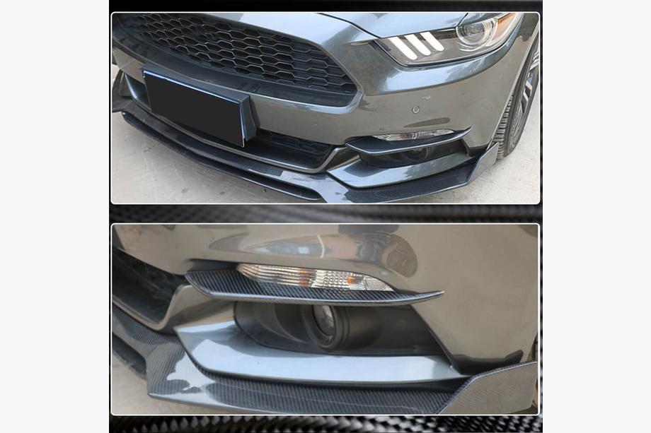 Ford Mustang 2015-2023 рр. Накладки на протитуманки V1 (2015-2017, Карбон) Фото 3