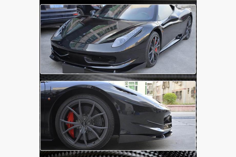 Ferrari 458 Italia 2009-2015 рр. Накладки на передній бампер V2 (2011-2013, Карбон) Фото 4