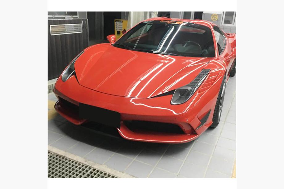 Ferrari 458 Italia 2009-2015 рр. Накладки на передній бампер (2014-2015, Карбон) Фото 3