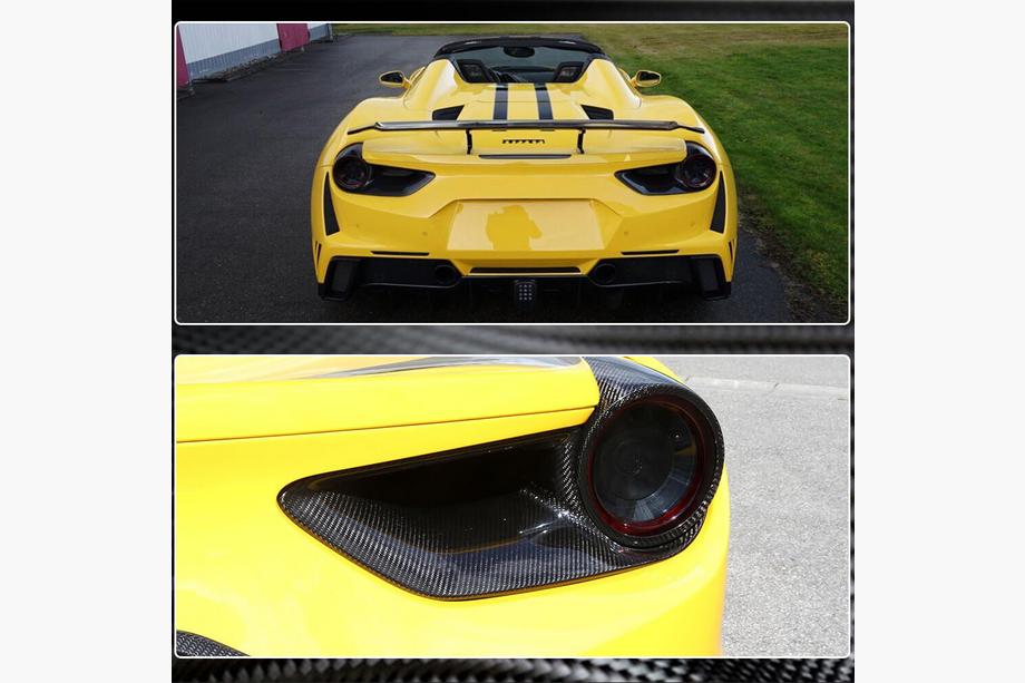 Ferrari 488 GTB 2015-2019 рр. Накладки на задні ліхтарі (2015-2017, Карбон) Фото 4