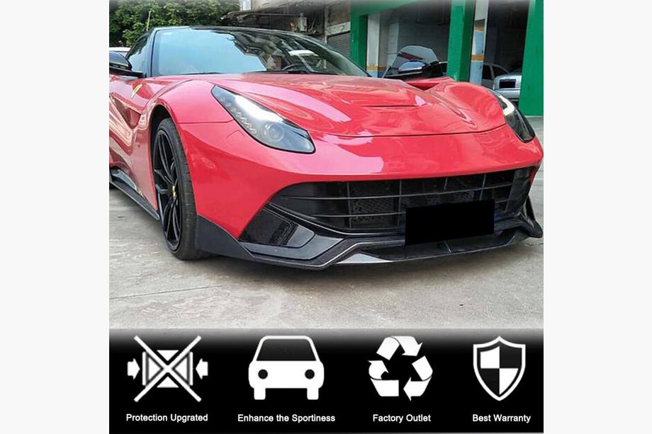 Ferrari F12 Berlinetta 2012-2017 рр. Накладка на передній бампер Lip (2012-2014, Карбон) Фото 2