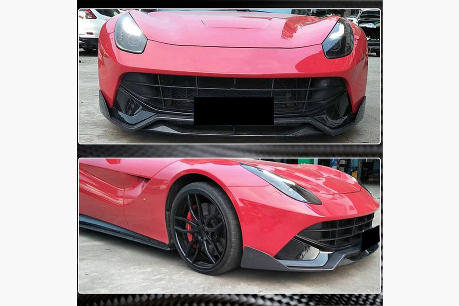 Ferrari F12 Berlinetta 2012-2017 рр. Накладка на передній бампер Lip (2012-2014, Карбон) Фото 3