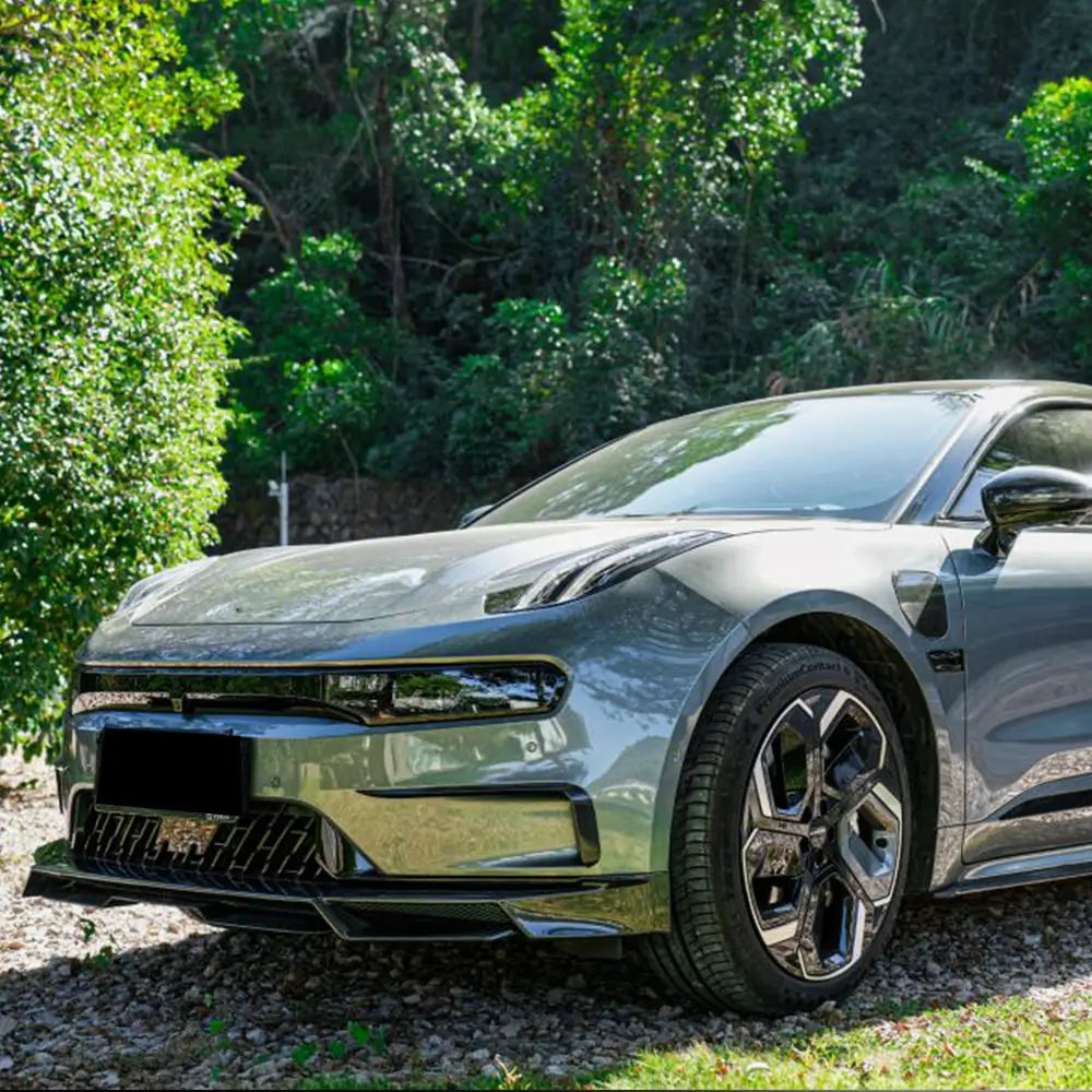 Накладки на передній бампер (2021-2024, Карбон) Zeekr 001 2021- рр. фото 3