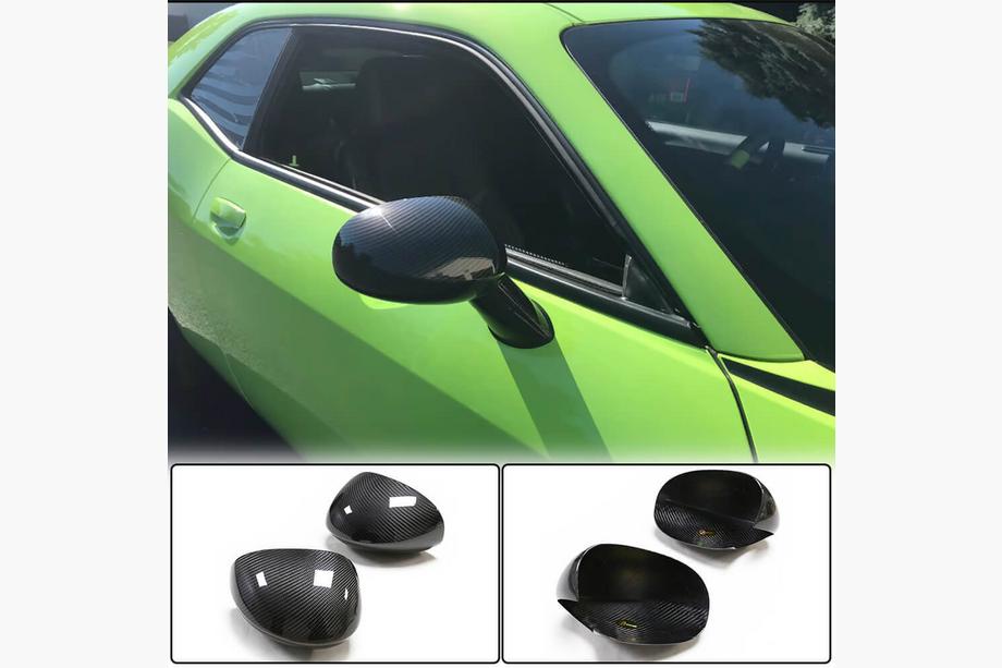 Dodge Challenger 2008-2023 рр. Накладки на дзеркала (Карбон) Image