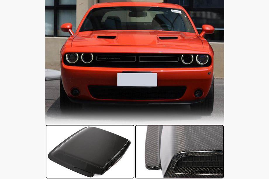 Dodge Challenger 2008-2023 рр. Накладка на капот (2015-2019, Карбон) Фото 1