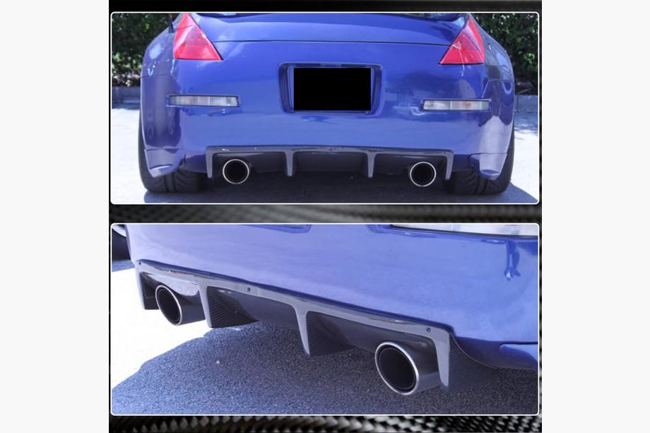 Nissan 350Z 2002-2009 рр. Дифузор заднього бампера (2003-2009, Карбон) Фото 4
